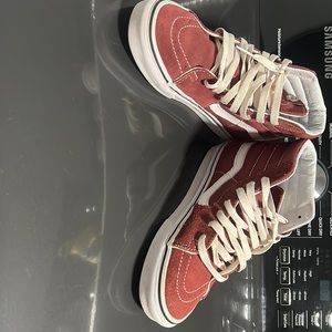 Burgundy high- top VANS